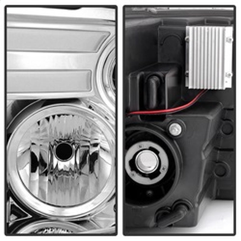 Phares de projecteur Spyder Dodge Ram 09-12 Barre lumineuse DRL Chrome PRO-YD-DR09-LBDRL-C