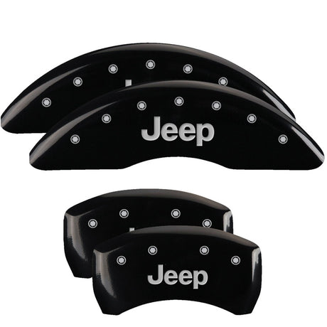 Couvre-étriers avant et arrière MGP 4 gravés JEEP Finition noire argent ch