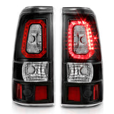 Feux arrière à LED ANZO 2003-2006 Chevy Silverado 1500 style planche noir avec lentille transparente