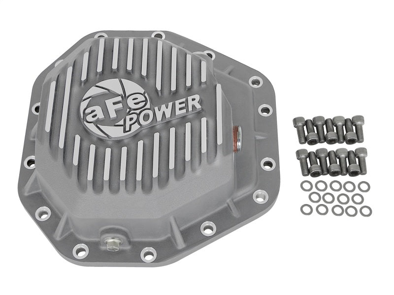 Couvercle de différentiel arrière aFe Power Street Ser brut avec aileron Mach 2017 Ford Diesel Trucks V8-6.7L(td) Dana M275-14