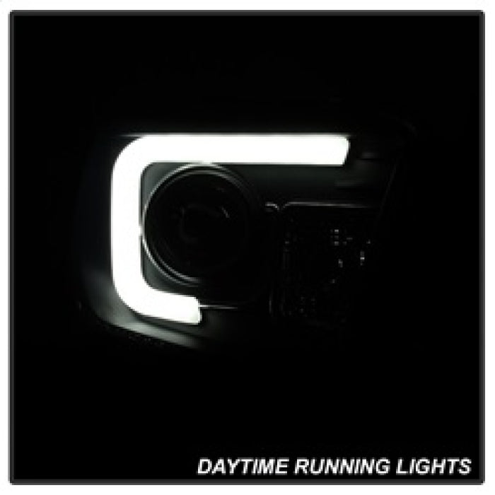 Phares de projecteur Spyder Toyota Tundra 2014-2016 Barre lumineuse DRL Fumée noire PRO-YD-TTU14-DRL-BSM