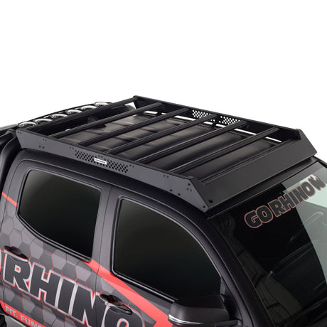 Barres de toit à profil bas Go Rhino 16-23 pour Toyota Tacoma DC Ceros - Tex. Blk