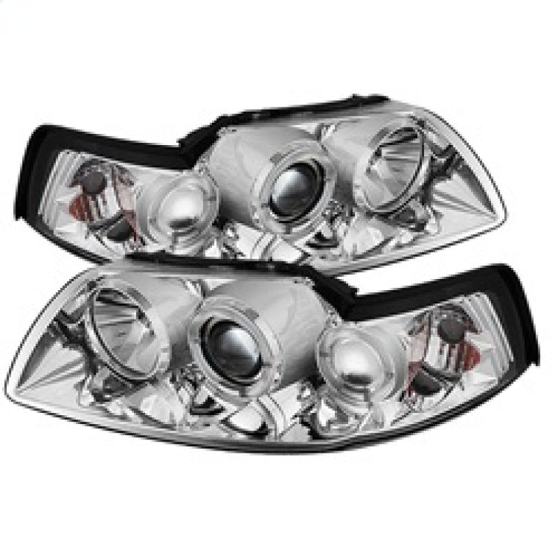 Phares de projecteur Spyder Ford Mustang 99-04 LED Halo Chrome High H1 Low H1 PRO-YD-FM99-1PC-AM-C