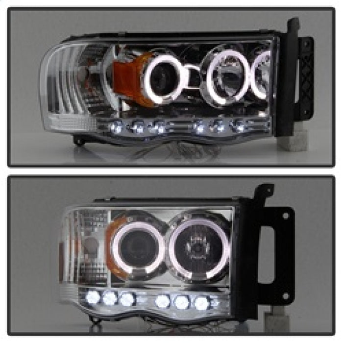 Phares de projecteur Spyder Dodge Ram 1500 02-05/Ram 2500 03-05 LED Halo LED Chrm PRO-YD-DR02-HL-C