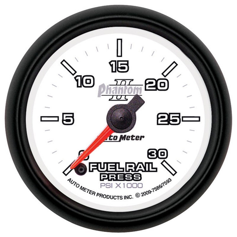 Manomètre de pression sur rail AutoMeter (Ram 6,7 L) 2-1/16 po 30 000 psi Stpr numérique Mtr Phantom II