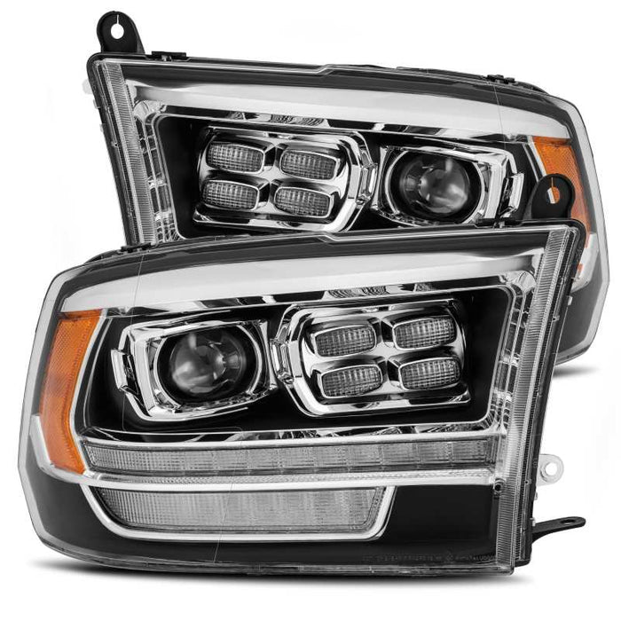 Phare avant AlphaRex 09-18 Dodge Ram 1500HD PRO-Series Proj Plnk Style noir avec chrome Acc avec signal Seq/DRL