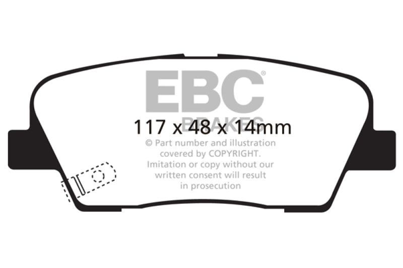 Plaquettes de frein arrière EBC 11+ Hyundai Equus 4.6 Greenstuff