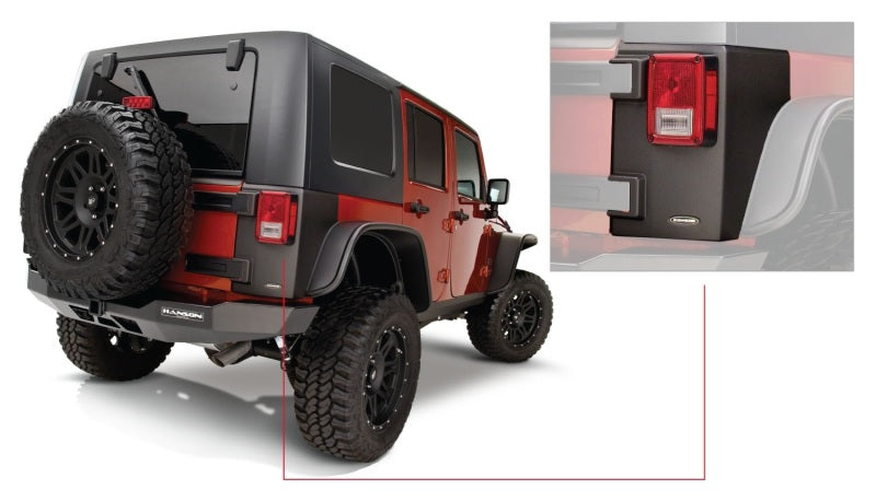 Coins arrière Bushwacker 07-18 Jeep Wrangler Trail Armor - Noir