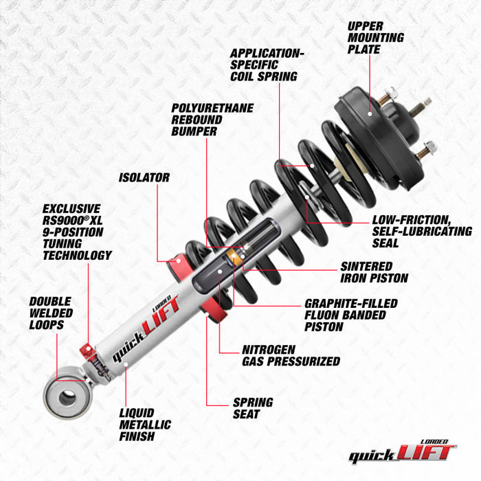 Rancho 03-19 Toyota 4Runner Avant Droit Quick Lift Chargé