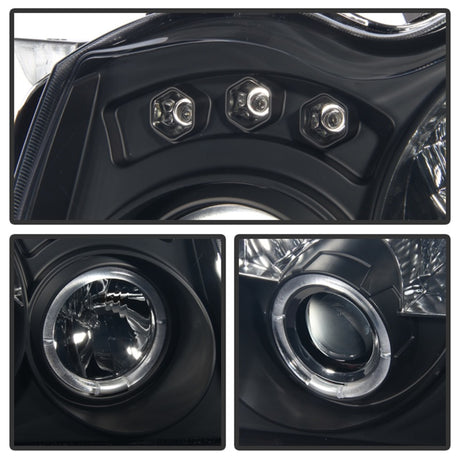 Phares de projecteur Spyder Jeep Grand Cherokee 05-07 LED Halo LED Blk Smke PRO-YD-JGC05-HL-BSM