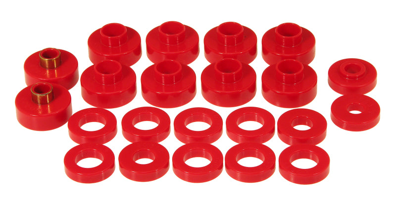 Kit de bagues de montage de carrosserie Prothane 76-79 Jeep CJ5/CJ7 22 - Rouge