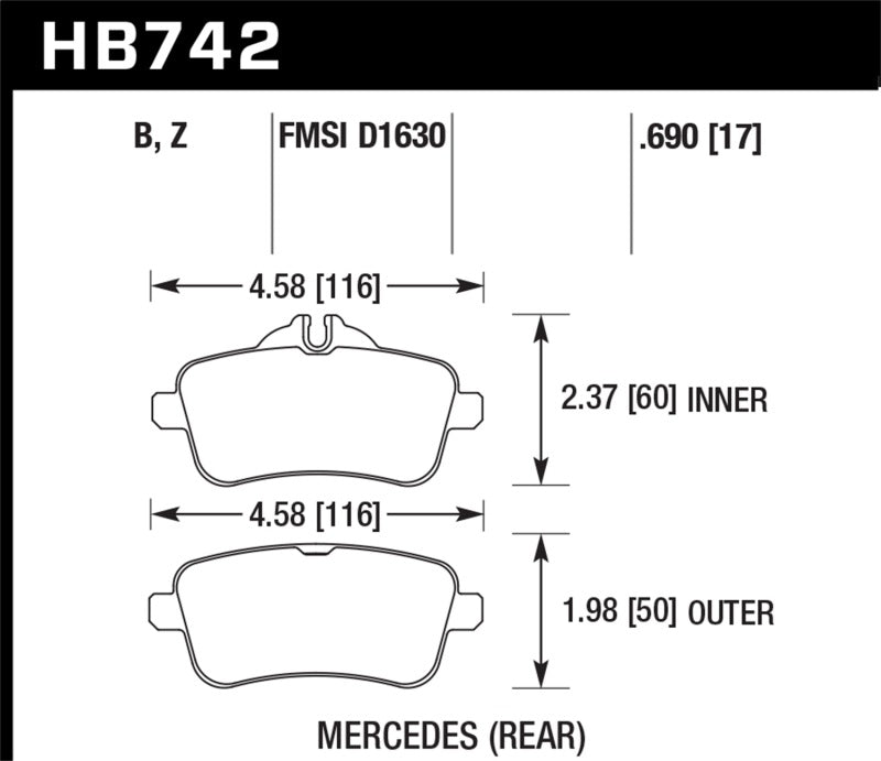 Plaquettes de frein arrière Hawk 12-15 Mercedes-Benz ML350/550 HPS 5.0