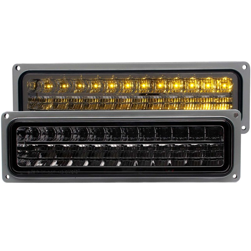 Feux de stationnement à LED ANZO 1988-1998 Chevrolet C1500 Fumés