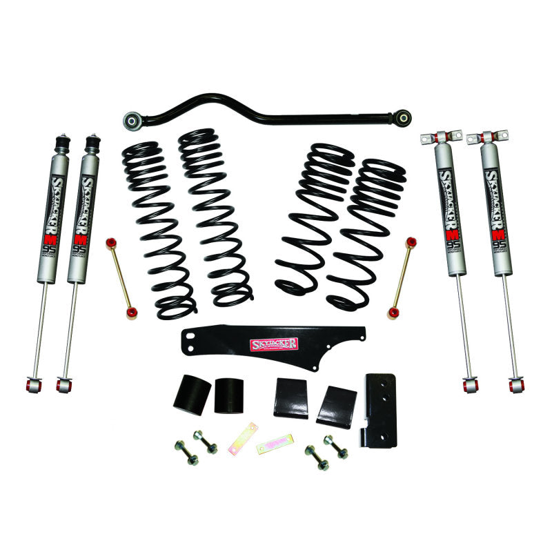 Skyjacker 2007-2018 Jeep Wrangler JK 4 portes 4 roues motrices Kit de levage à long débattement 3,5 à 4 pouces avec amortisseurs monotubes M95