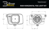 Kit Diode Dynamics SS3 Pro Type Ram Horiz ABL - Brouillard SAE blanc