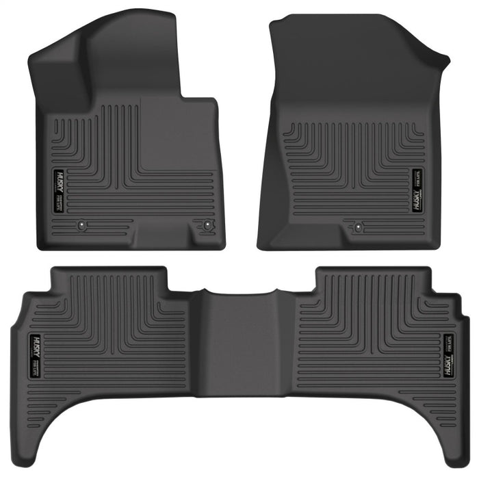 Husky Liners 2022 Hyundai Santa Cruz WeatherBeater Front & 2nd Seat Floor Liners - Black