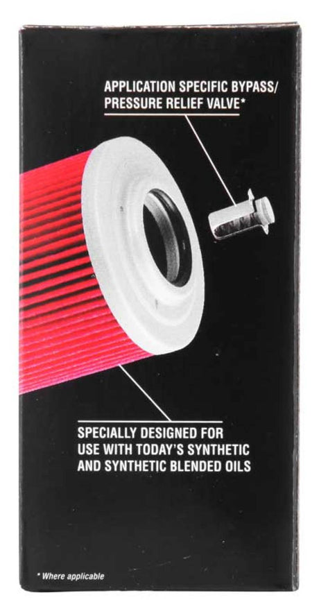 Filtre à huile K&amp;N KTM / Husaberg / Betamotor / Polaris 1,625 po de diamètre extérieur x 0,438 po de diamètre intérieur x 2,719 po de hauteur