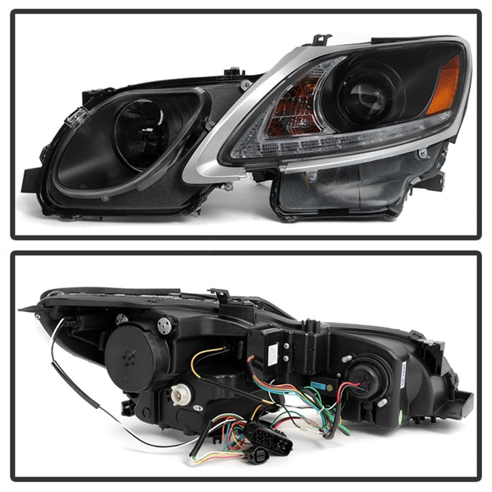 Phares Spyder Lexus GS 300/350/450 06-11 - Modèle HID uniquement - Noir PRO-YD-LG06-HID-DRL-BK