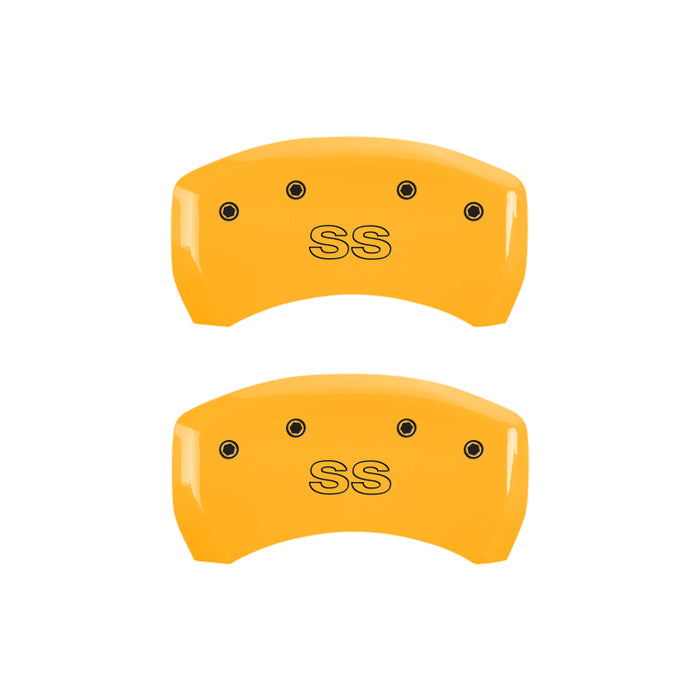 MGP 4 Caliper Covers Engraved Front & Rear Classic/SS Yellow Finish Black Char 2000 Chevrolet Camaro