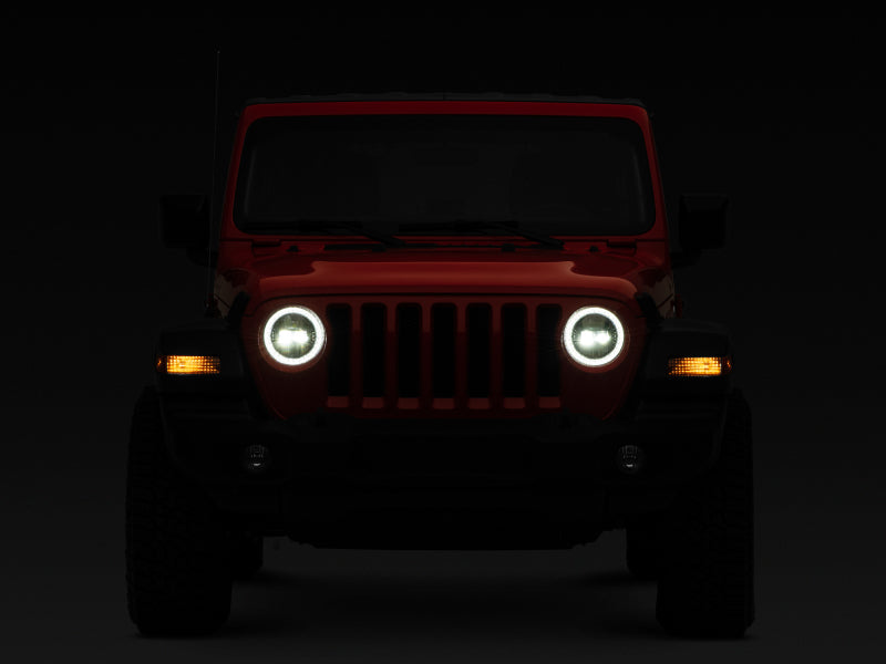Phares à LED Raxiom 18-22 Jeep Wrangler JL/JT Axial Series - Boîtier noir (lentille transparente)