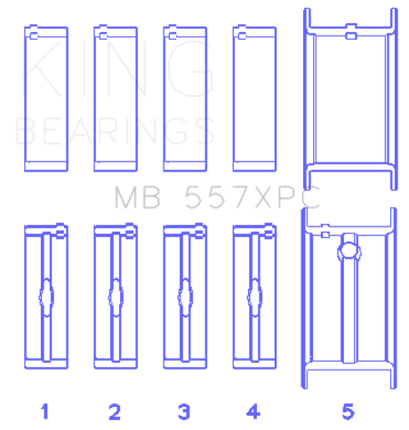 King Engine Bearings GM 262/267/302/307/327/350 (Size .020) Coated Performance Main Bearing Set
