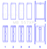 King General Motors 262/ 267/ 302/ 307/ 327/ 350 (Size STDX) pMaxBlack Coated Main Bearing Set