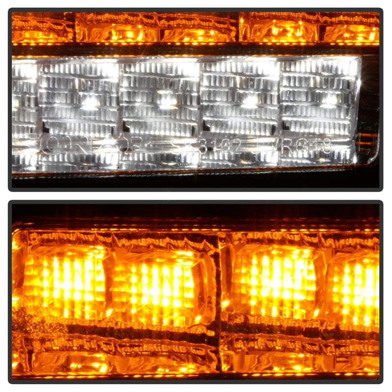 Feux de pare-chocs avant à LED pour Jeep Wrangler Spyder 2018-2019 (modèle halogène uniquement) - Signal séquentiel - Chrome