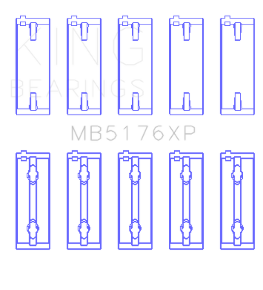 King Mitsuishi 4G91/4G92/4G93 16V (Size STDX) Crankshaft Main Bearing Set