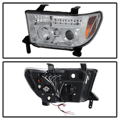 Phares de projecteur Spyder Toyota Tundra 07-13 LED Halo LED Chrm PRO-YD-TTU07-HL-C