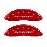 MGP Front set 2 Caliper Covers Engraved Front With out stripes/Dodge Red finish silver ch