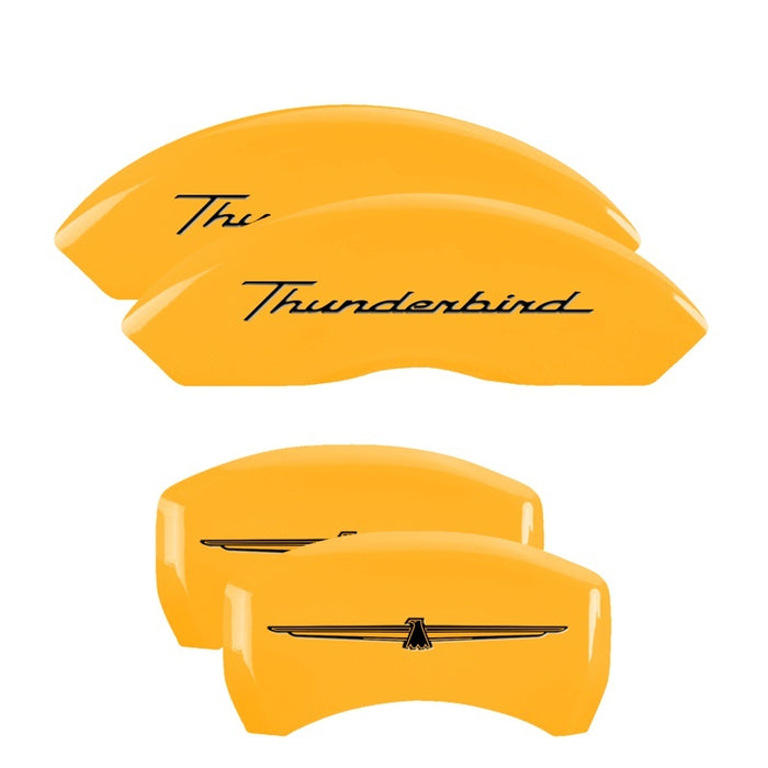 Couvercles d'étrier MGP 4 Eng Fr Sans boulons/TBird Rr Sans boulons/TBird Yel Finish Blk Char 05 Ford Thunderbird