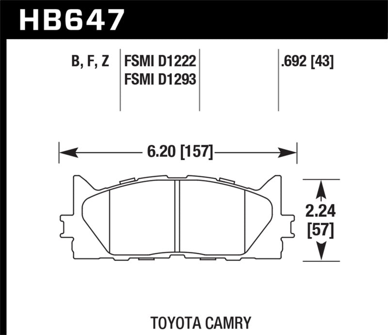 Plaquettes de frein avant pour Lexus ES300h HPS 5.0 2013-2014