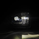 Phares de projection à LED AlphaRex 14-21 Toyota Tundra LUXX-Series Alpha-Blk avec lumière d'activation et signal de séquence + DRL