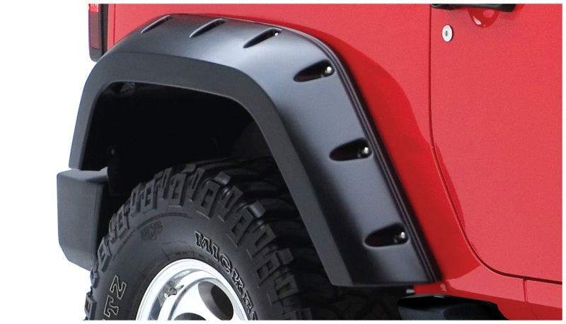 Bushwacker 07-18 Jeep Wrangler Max Pocket Style Flares 2 pièces Couverture étendue - Noir