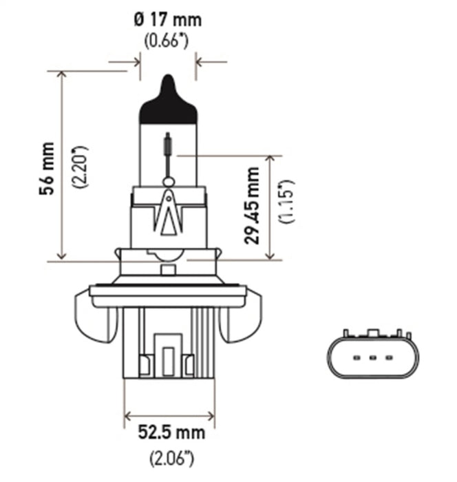 Ampoule Hella H13 12V 60/55W P264T T4 +50