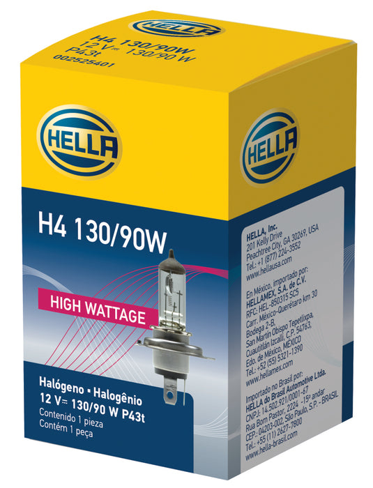 Ampoule de phare halogène Hella H4 12V 130/90W - Universelle