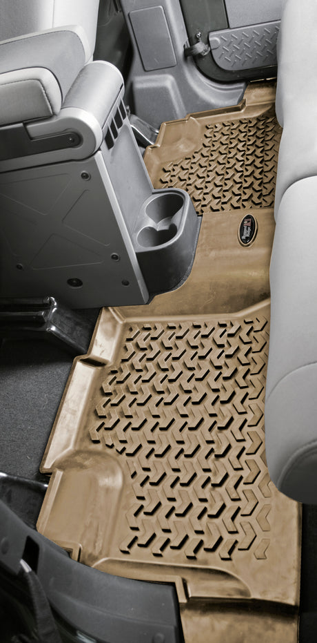 Revêtement de plancher arrière Rugged Ridge noir pour Jeep Wrangler Unlimited JK 4 portes 2007-2018