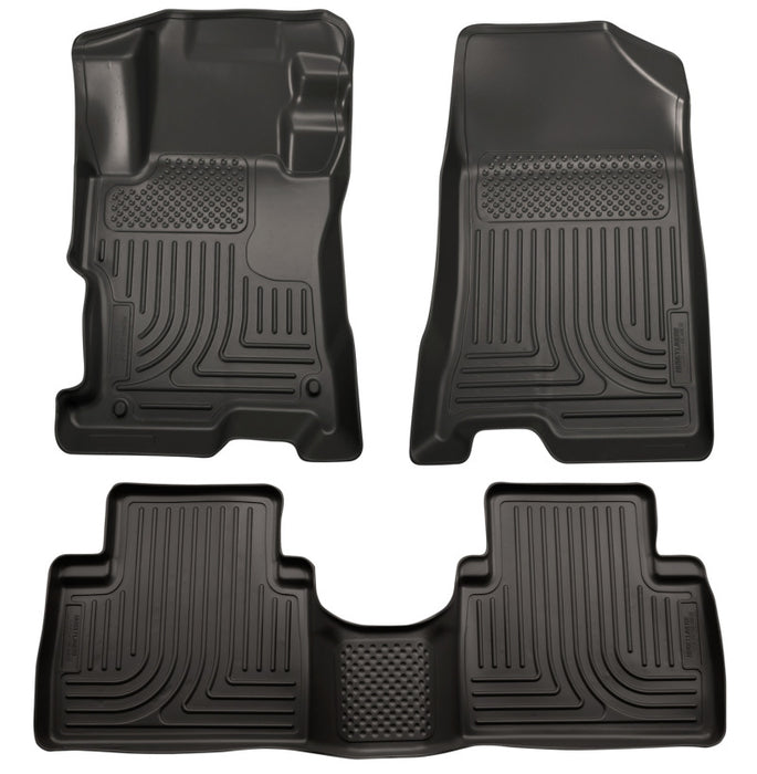 Revêtements de sol noirs Husky Liners 11-12 pour Kia Sorento (boîte automatique uniquement) WeatherBeater Combo