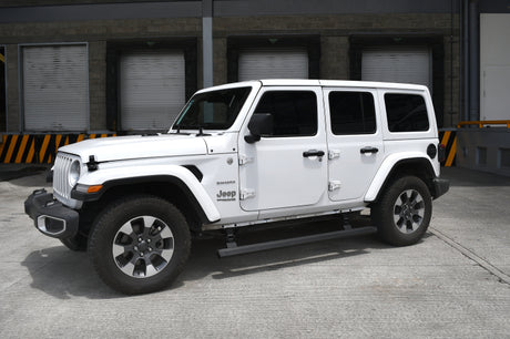 Kit de marchepieds électriques Go Rhino 18-23 Jeep Wrangler 4 portes E-BOARD E1 (perçage requis) - Tex. Blk