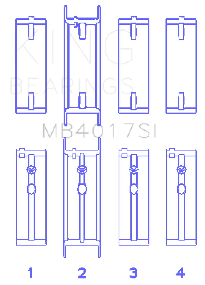 Ensemble de roulements principaux King GM 231 (3800) V6 (taille STD)