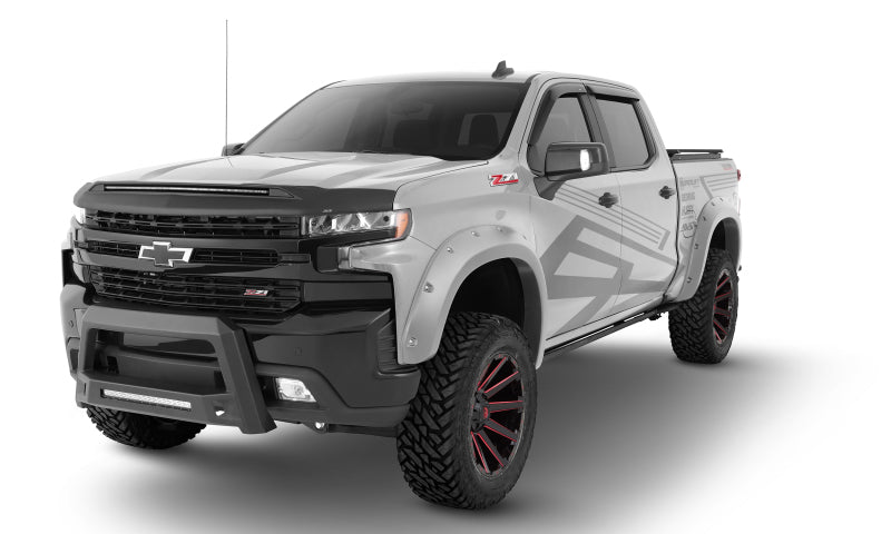 Élargisseurs de poche Bushwacker 20-21 Chevrolet Silverado 1500, 4 pièces - Argent glacé métallisé