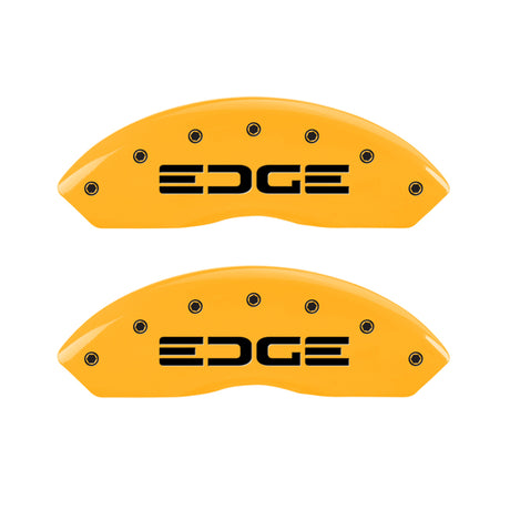 MGP 4 Caliper Covers Engraved Front & Rear Edge Yellow finish black ch
