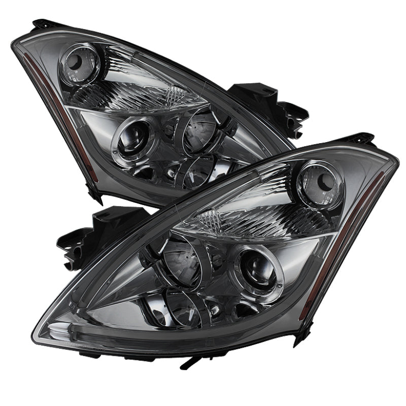 Phares de projecteur Spyder Nissan Altima 4 portes 10-12 DRL LED Halo Smke PRO-YD-NA104D-LTDRL-SM