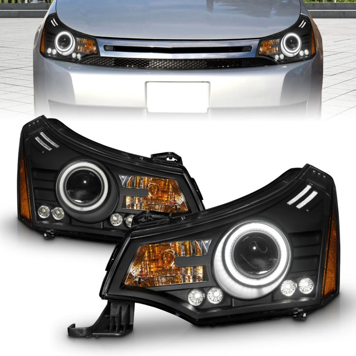 Phares de projecteur ANZO 2008-2011 Ford Focus Noir