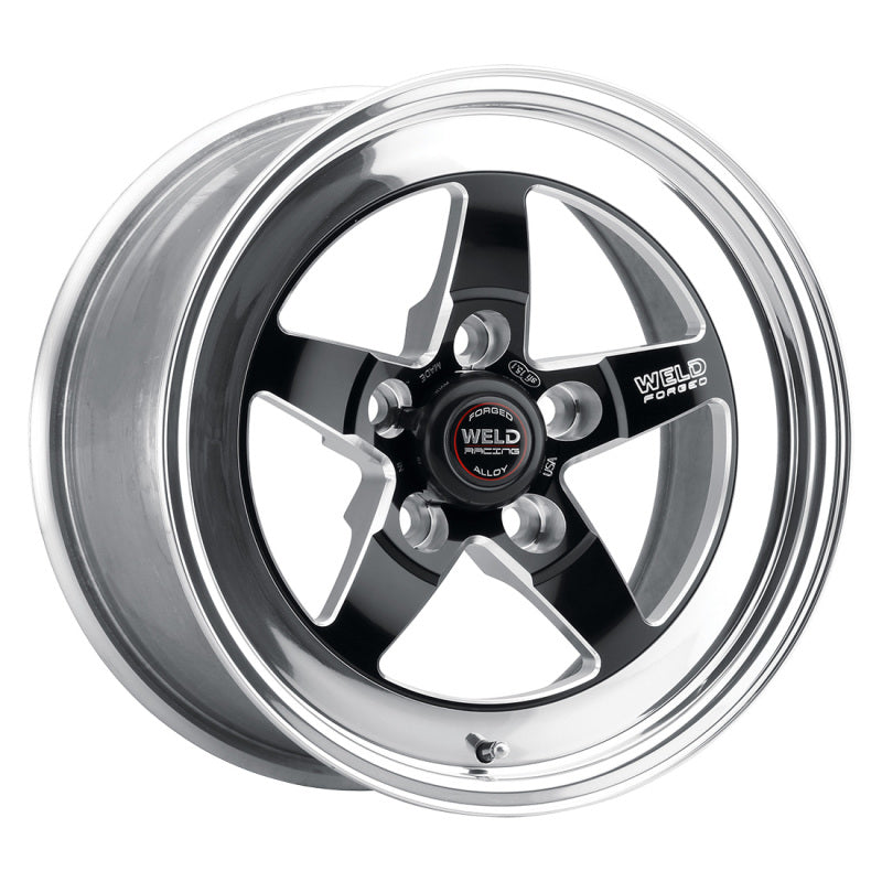 Roue noire Weld S71 15x5 / 4x108mm BP / 3,5in. BS (plaquette basse) - Sans verrou de talon