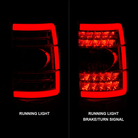Feux arrière à LED ANZO 2000-2006 Chevrolet Tahoe avec boîtier chromé à lentille rouge