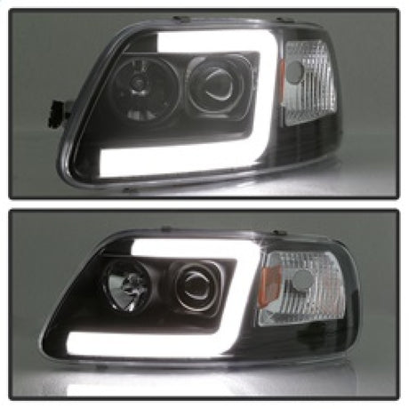 Phares de projecteur à barre lumineuse Spyder 97-03 Ford F-150 (après 6/1997) - Noir (PRO-YD-FF15097V2-LB-BK)