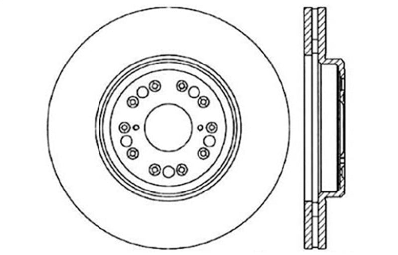 Rotor avant droit rainuré et percé StopTech 95-00 Lexus LS 400