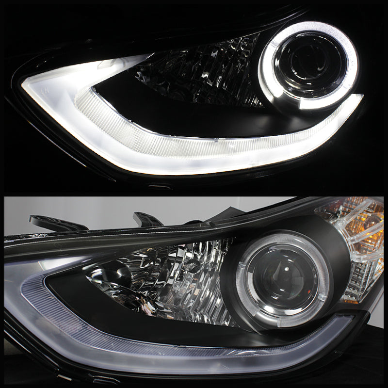 Phares de projecteur Spyder Hyundai Elantra 11-13 LED Halo DRL Blk PRO-YD-HYELAN11-DRL-BK