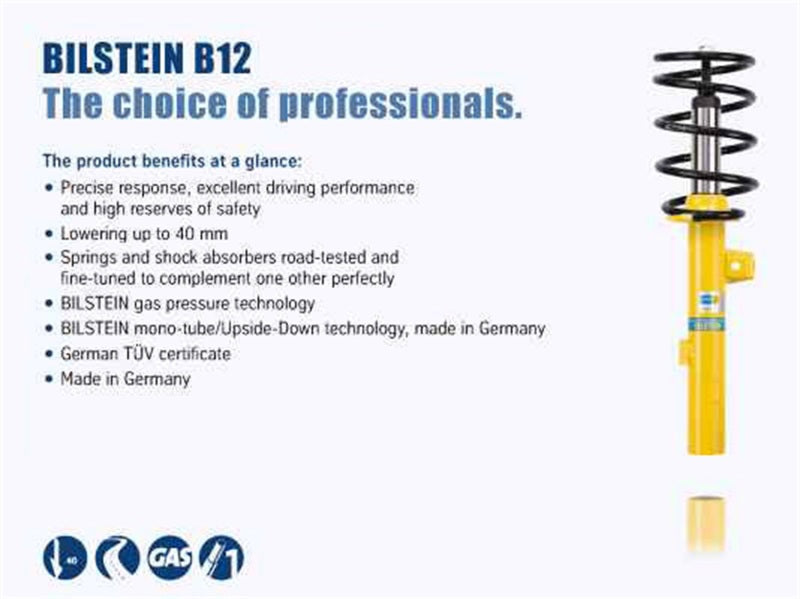 Bilstein B12 Pro-Kit 14-16 BMW 435i / 17 BMW 440i Front and Rear Monotube Suspension Kit